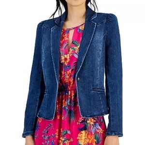 INC International Concepts Blue Denim Blazer
